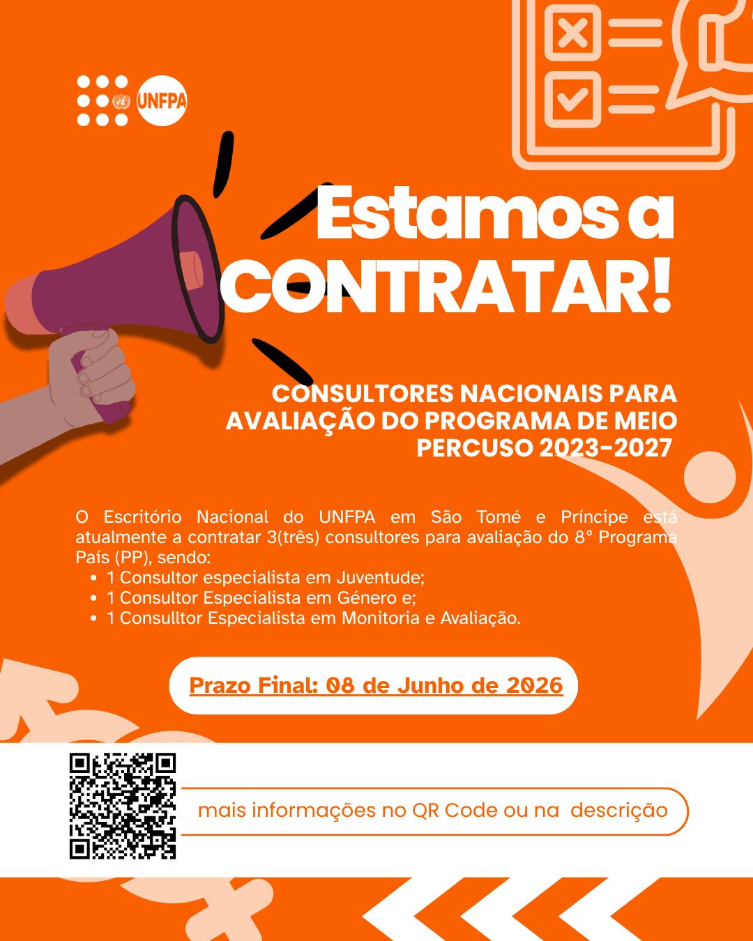 Oportunidade de Emprego: Consultores Nacionais para o UNFPA