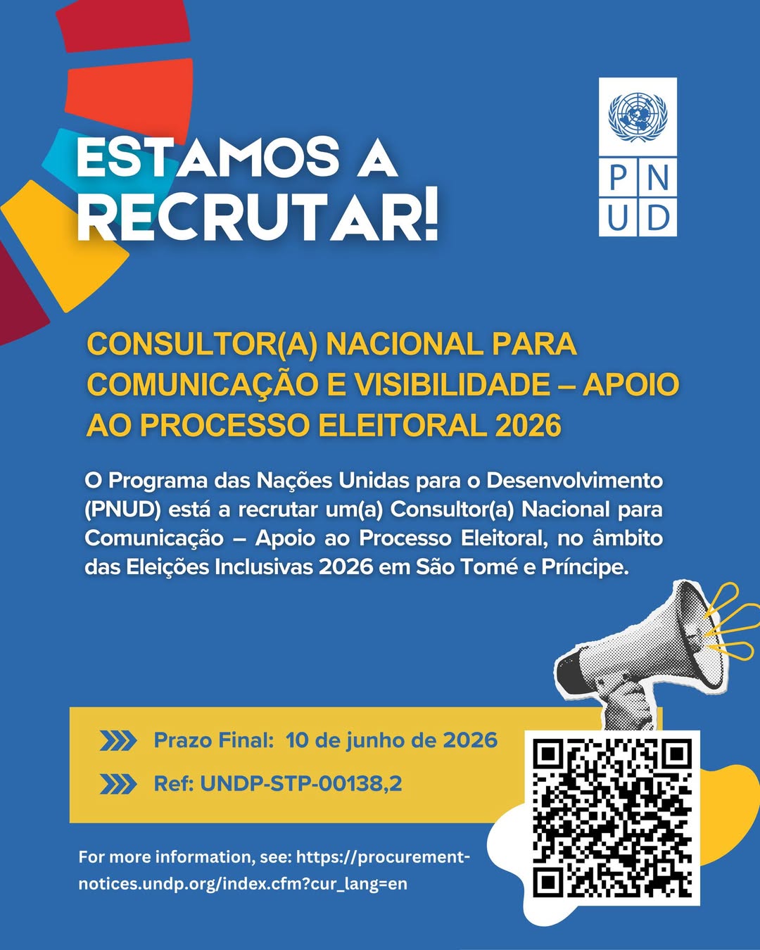 Recrutamento: Consultor(a) Nacional para Comunicação e Visibilidade