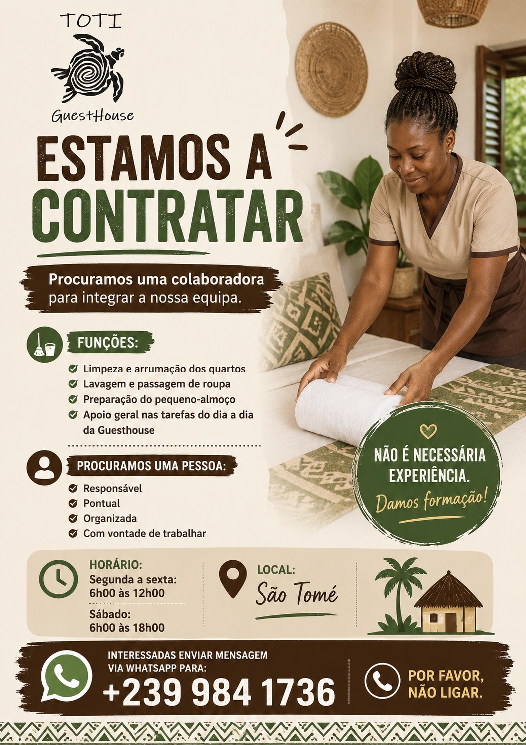OFERTA DE EMPREGO: Toti Guesthouse