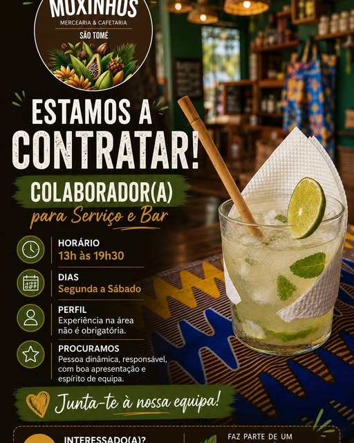 Oportunidade de Emprego: Colaborador(a) para Serviço e Bar