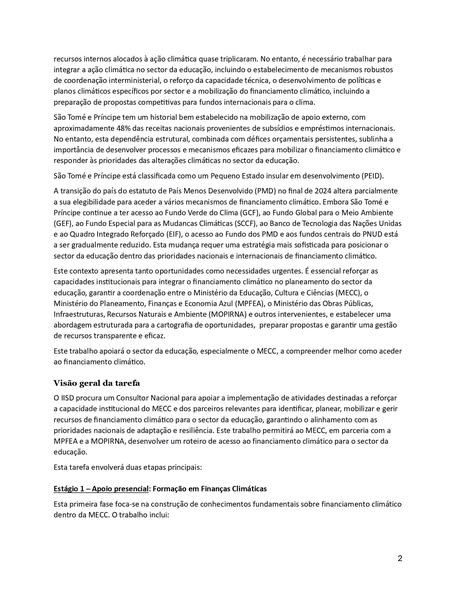 Oportunidade de consultoria: Iniciativa de Sistemas de Educação Inteligentes para o Clima