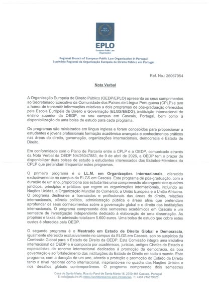 Bolsas de estudo para programas de pós-graduação na ELGS (Portugal)