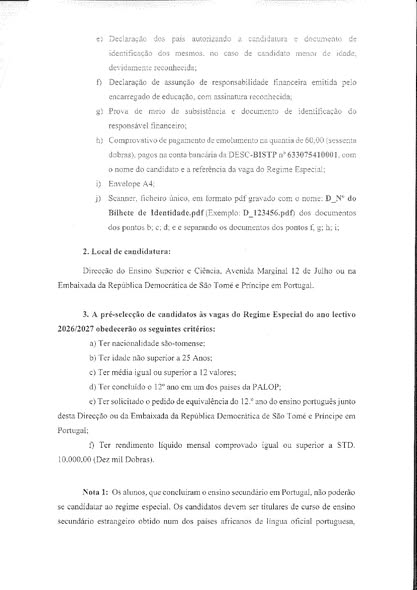 Candidatura às Vagas ao Ensino Superior Público Português 2026/2027