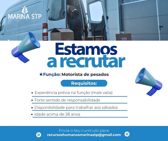 Recrutamento de Motoristas de Viaturas Pesadas