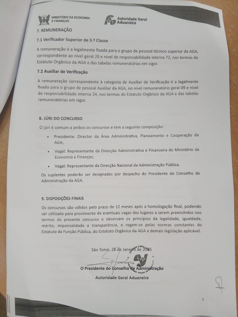 Provimento de Seis (3) lugares de Verificador Superior de 3ª Classe e cinco(5) Vagas na Categoria de Auxiliar de Verificação