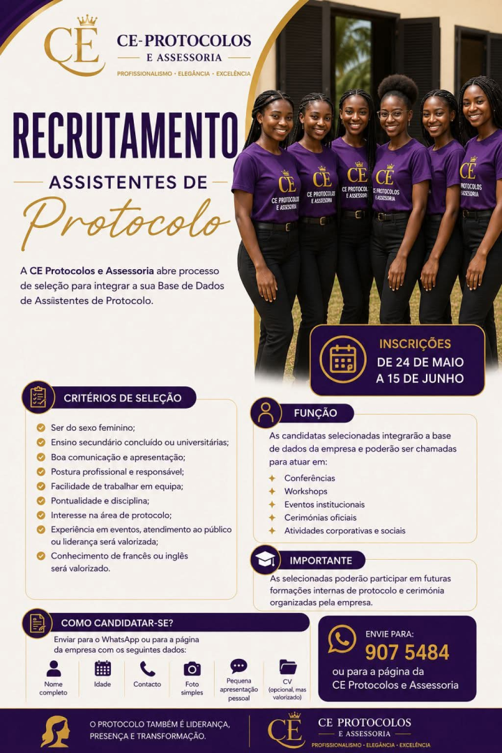 Recrutamento de Assistentes de Protocolo - CE Protocolos e Assessoria