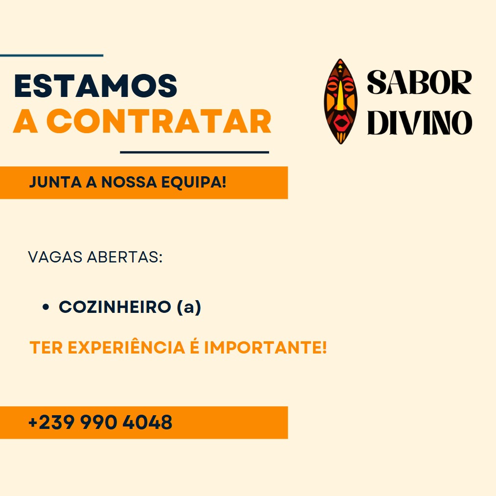 Oferta de Emprego: Cozinheiro(a) no Sabor Divino