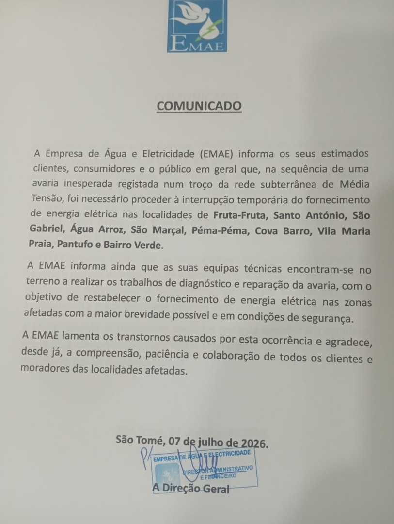 Interrupção temporária do fornecimento de energia elétrica