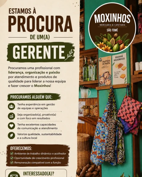 Vaga de Emprego: Gerente na Moxinhos - Mercearia & Cafetaria