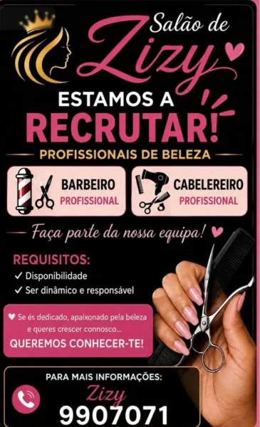 Recrutamento de Profissionais de Beleza - Salão de Zizy