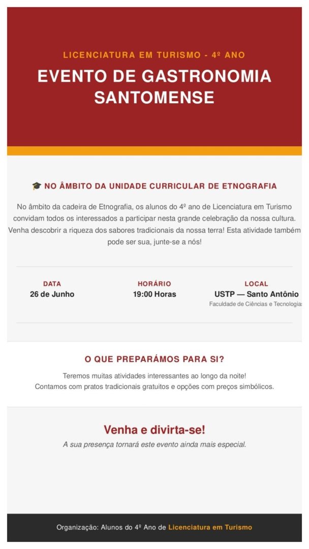 Evento de Gastronomia Santomense