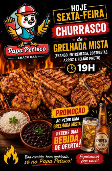 Churrasco de Grelhada Mista no Papa Petisco