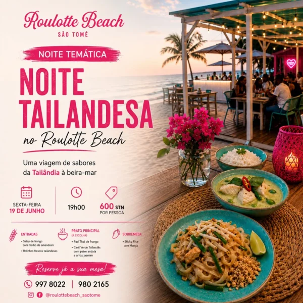 Jantar Tailandês no Roulotte Beach