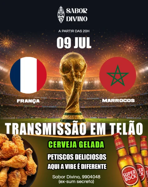 França vs Marrocos - Sabor Divino